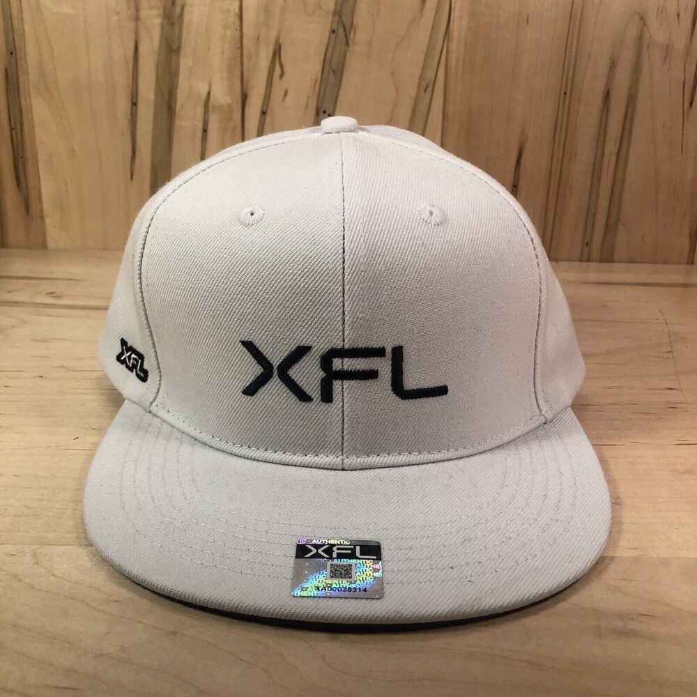 XFL Football Snapback Hat White OSFM Brand New